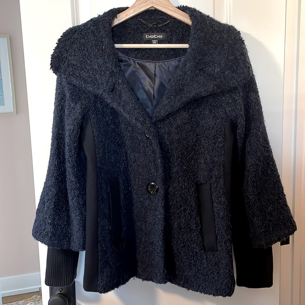bebe Boucle Wool Coat
